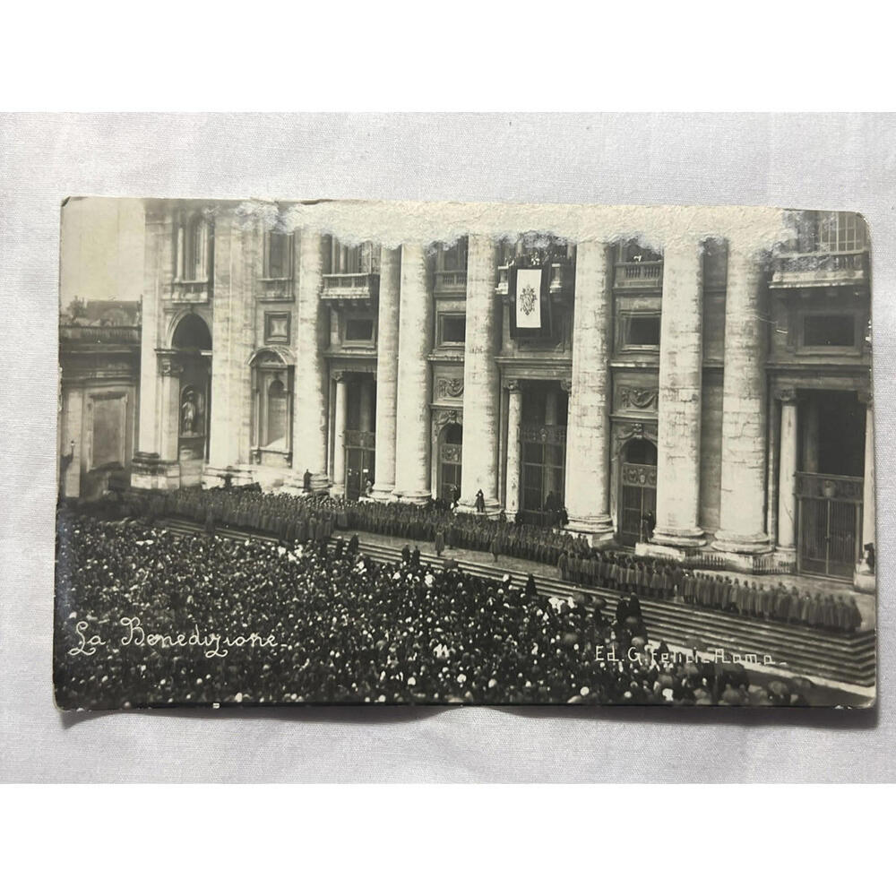 1920s Vintage Vatican Papal Blessing Photo St. Peter’s Basilica Pope Pius XI